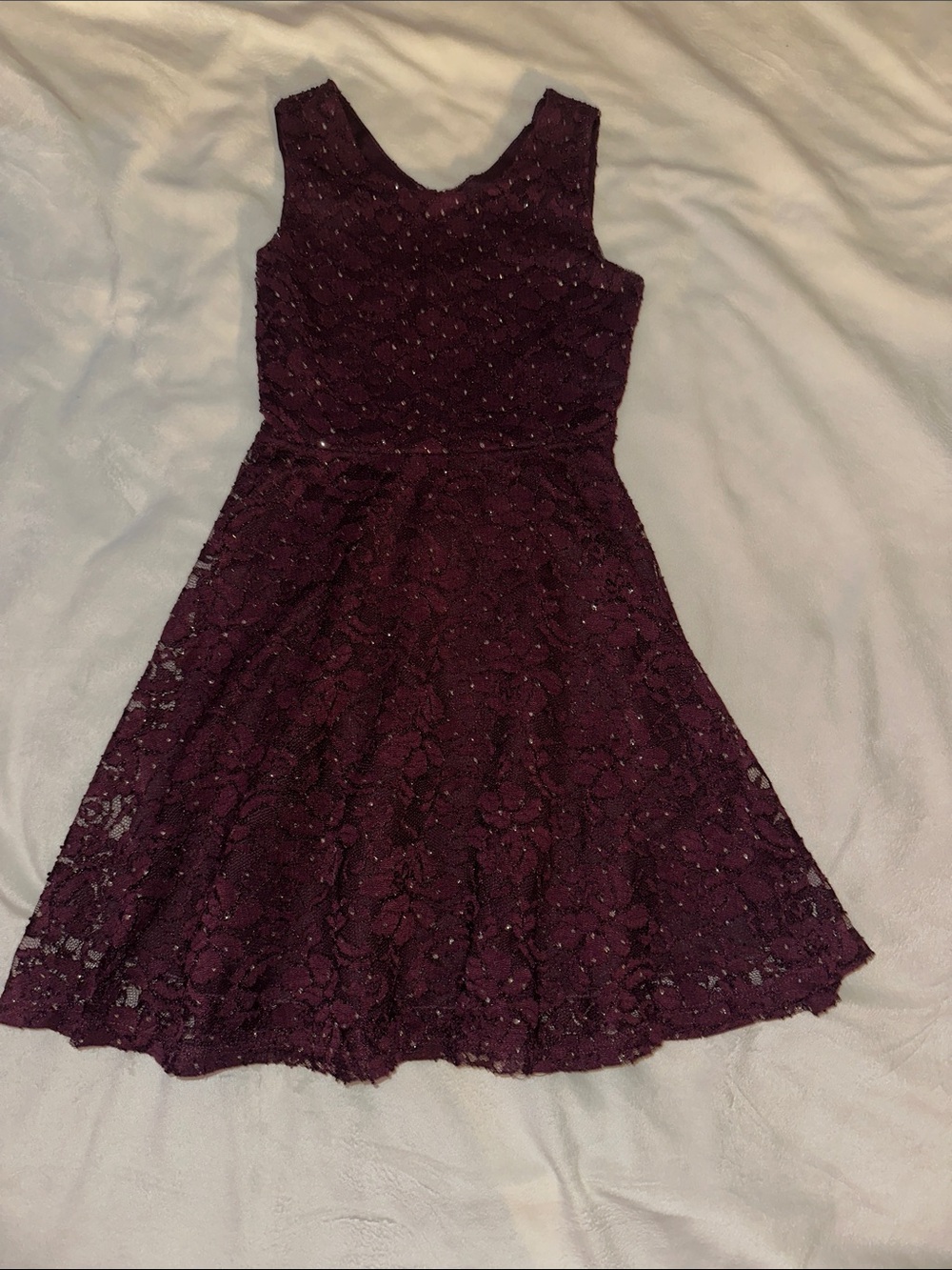 Speechless Girls' Sleeveless Lace Dress in Wine